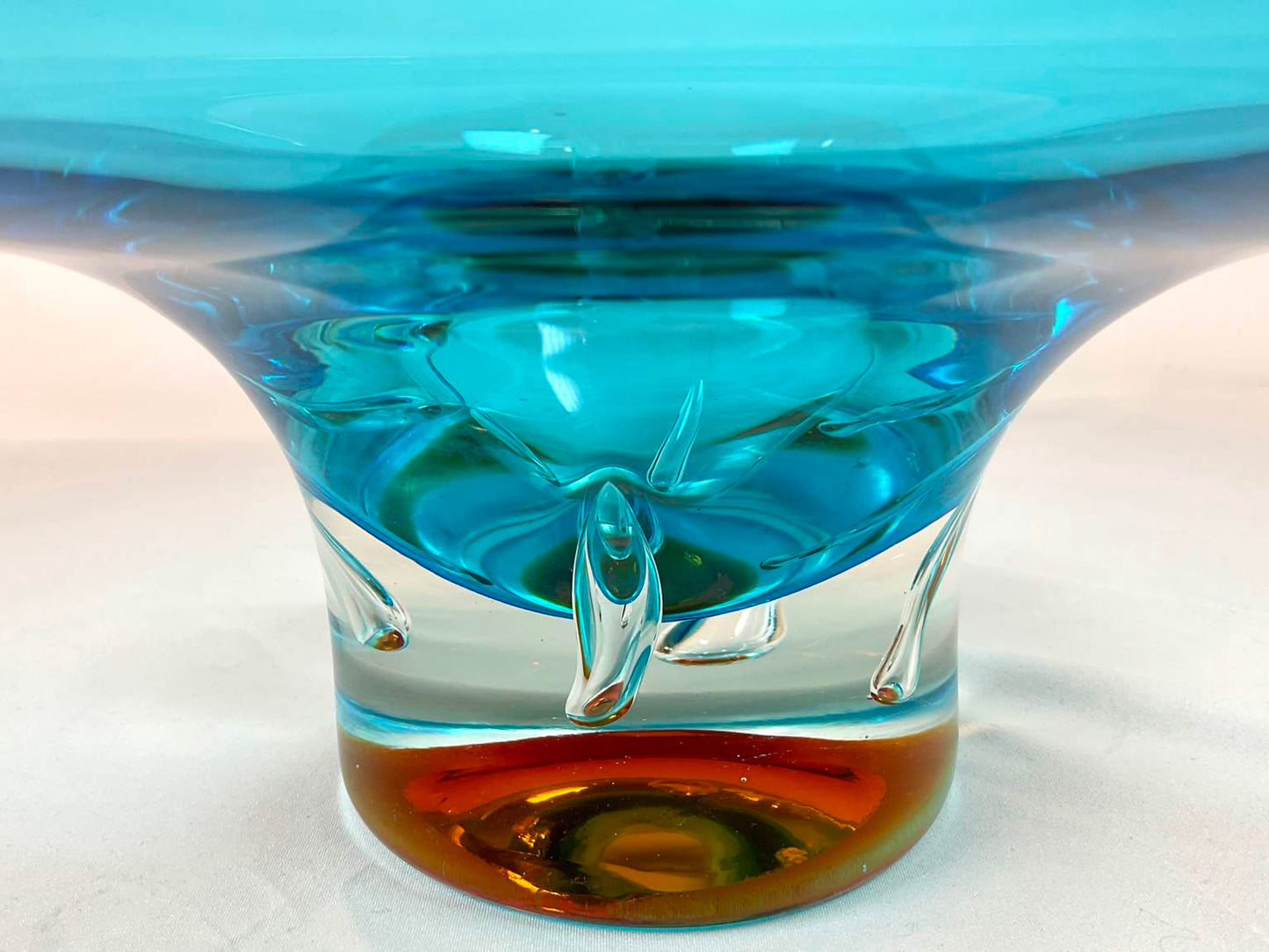 Italian Art Glass Bowl and Candlesticks (3 Pieces)