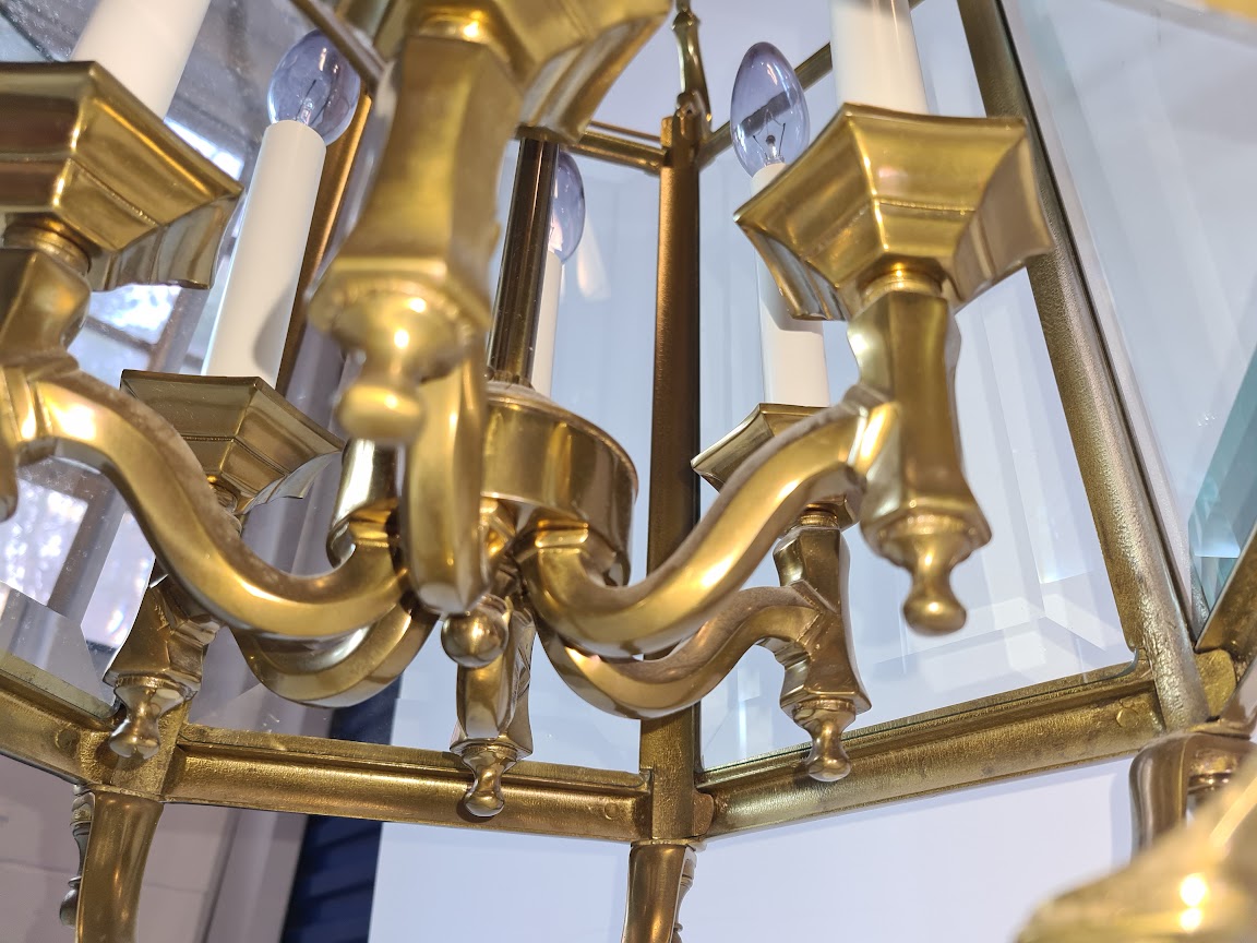 Very Large Old Regency Brass Lantern Early 1900 English