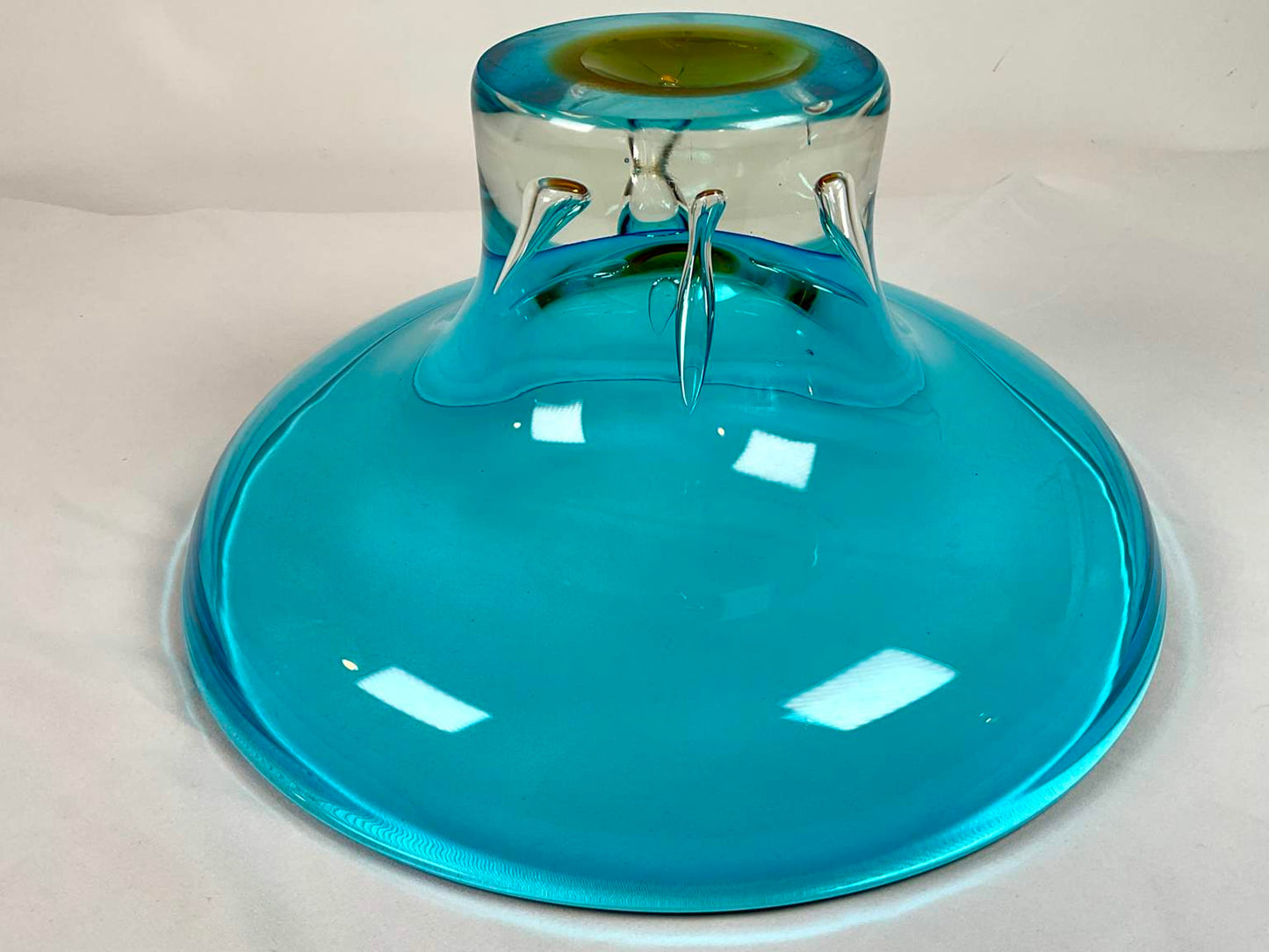 Italian Art Glass Bowl and Candlesticks (3 Pieces)