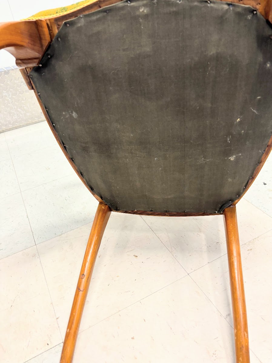 Two Antique Art Nouveau Period Fruit Wood Parlor Chairs