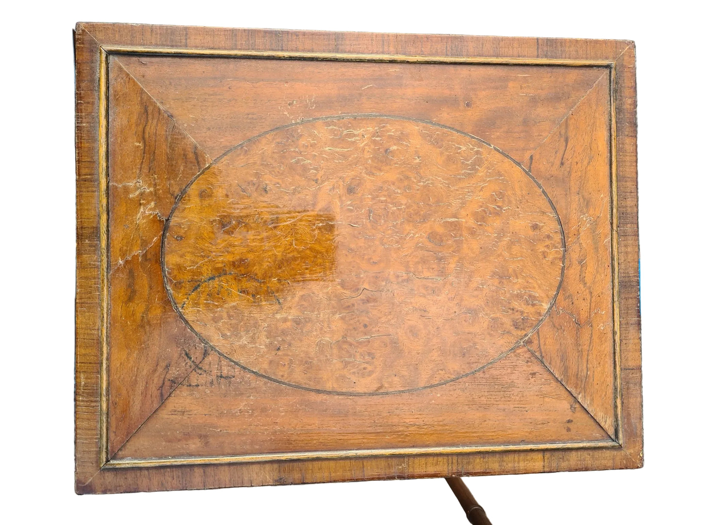 English Regency Revival Burl Wood & Inlaid Nesting Tables, Early 20th Century
