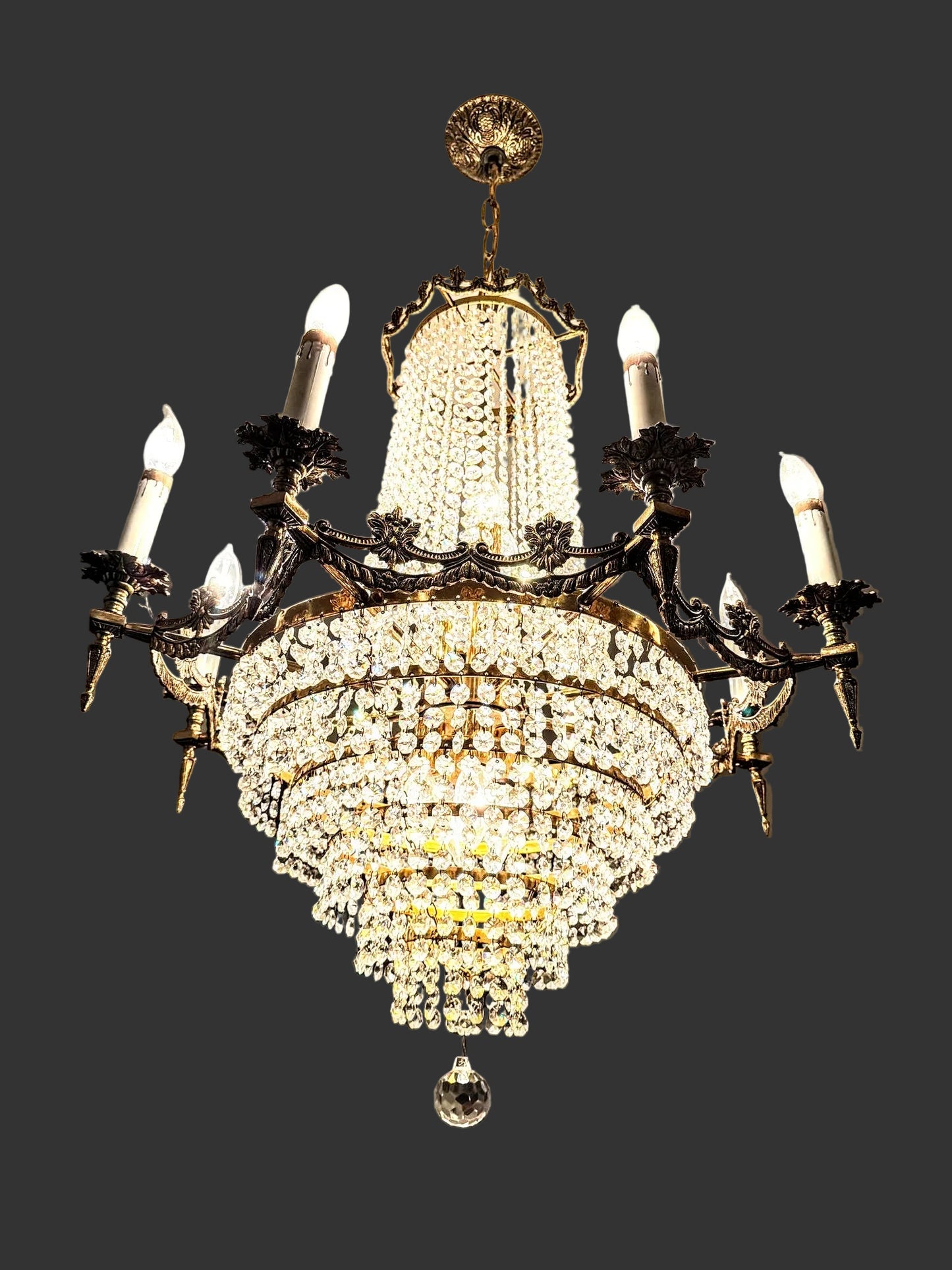 Vintage Elegant French Empire Style Chandelier