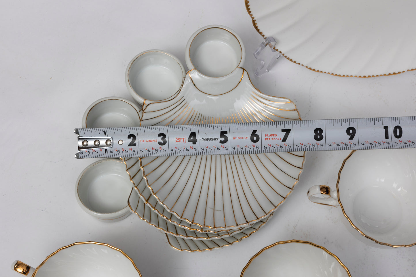 Old Grecian Flute Luncheon Dish Set
