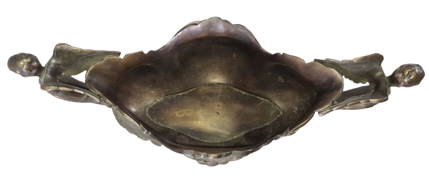 Vintage Bronze Jardiniere Footed Planter Centerpiece