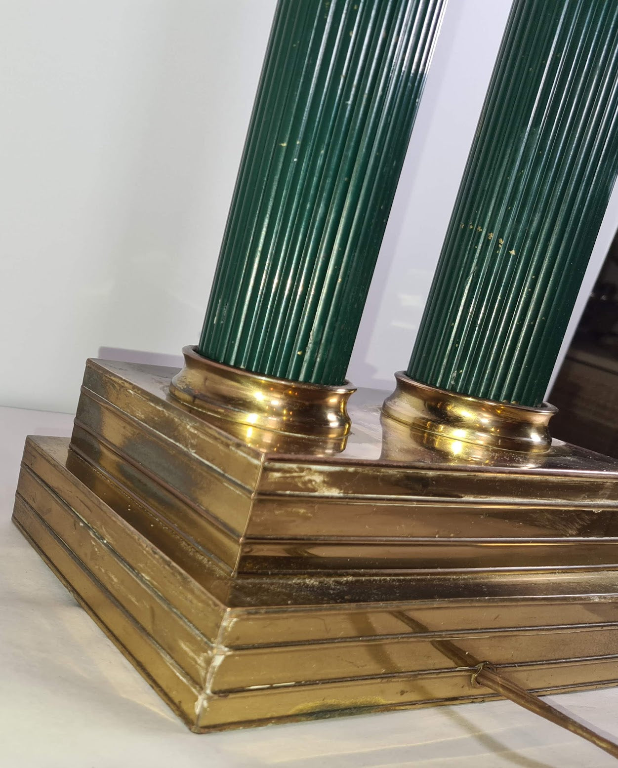 Antique Tall Table Lamp with Corinthian Columns