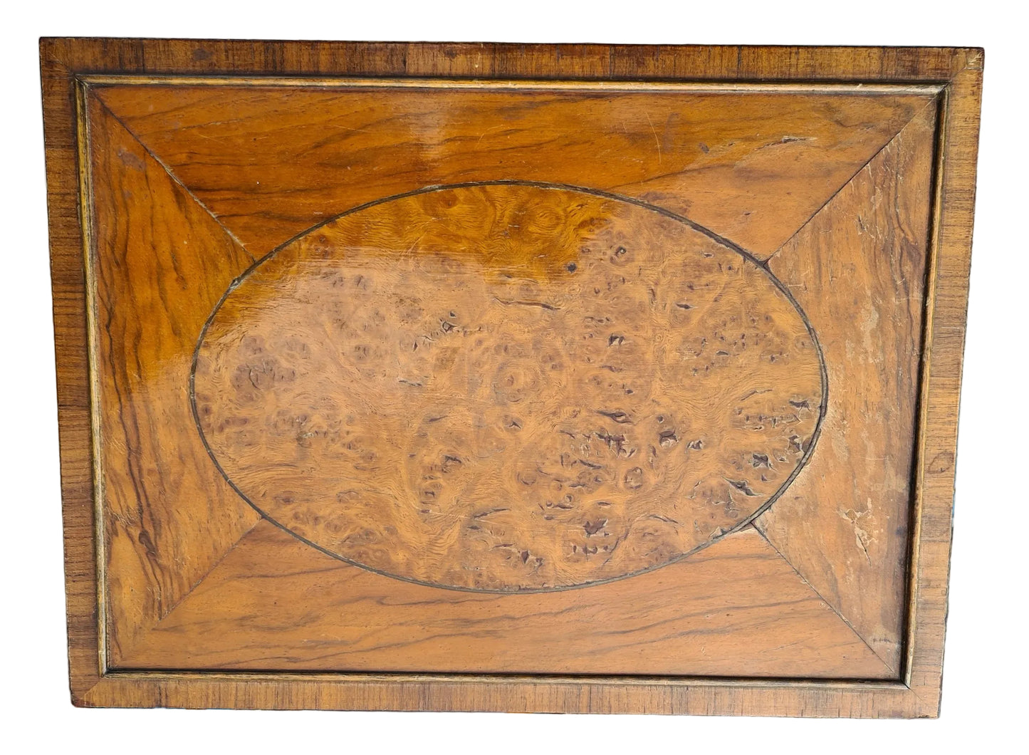 English Regency Revival Burl Wood & Inlaid Nesting Tables, Early 20th Century