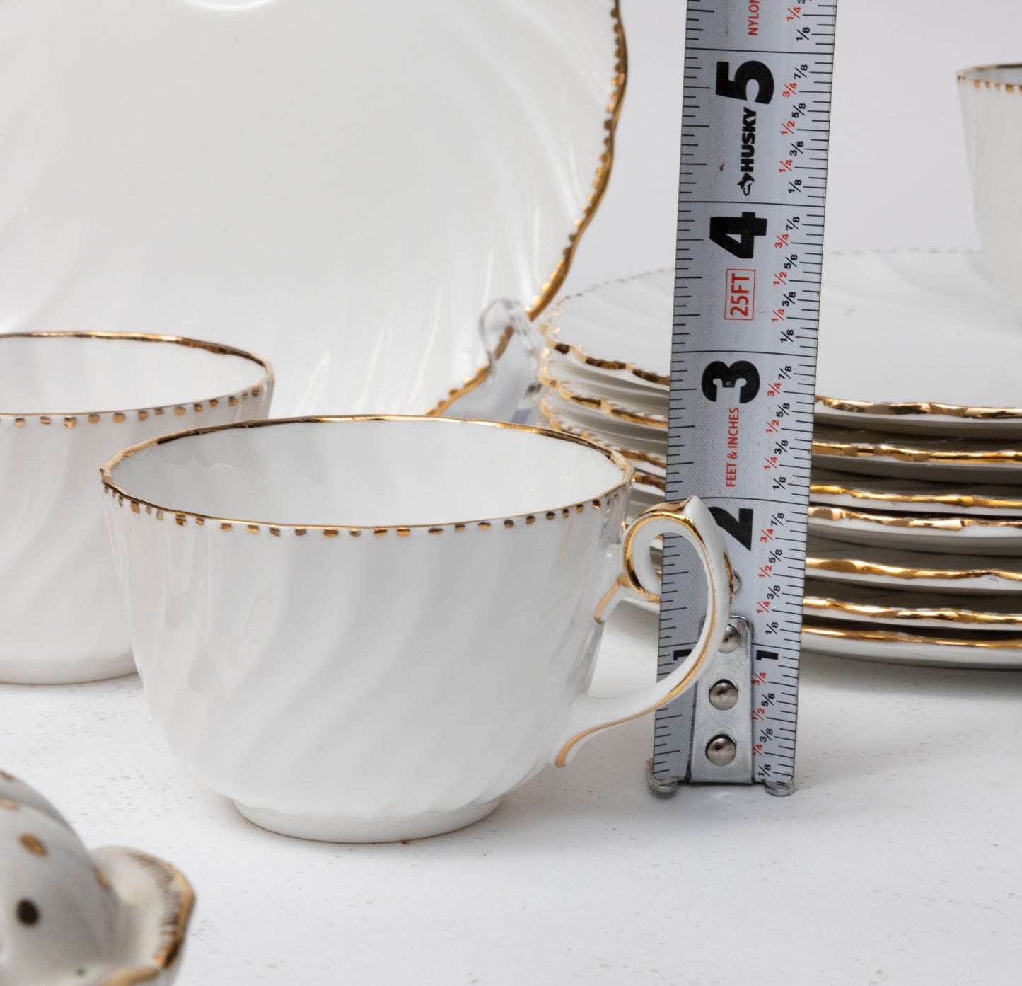 Old Grecian Flute Luncheon Dish Set