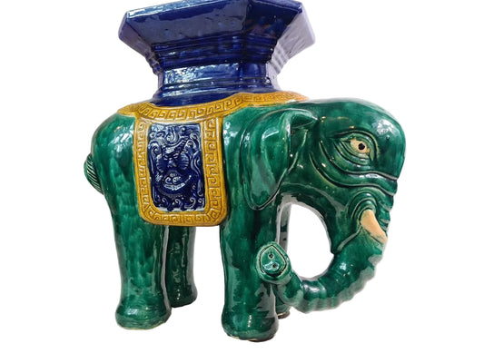 Antique Chinese Shiwan Ceramic Elephant Garden Stool