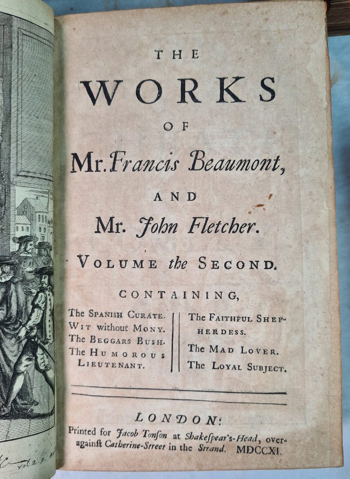 The Works Of Francis Beaumont And John Fletcher, 7 Volumes, Printed 1711.
