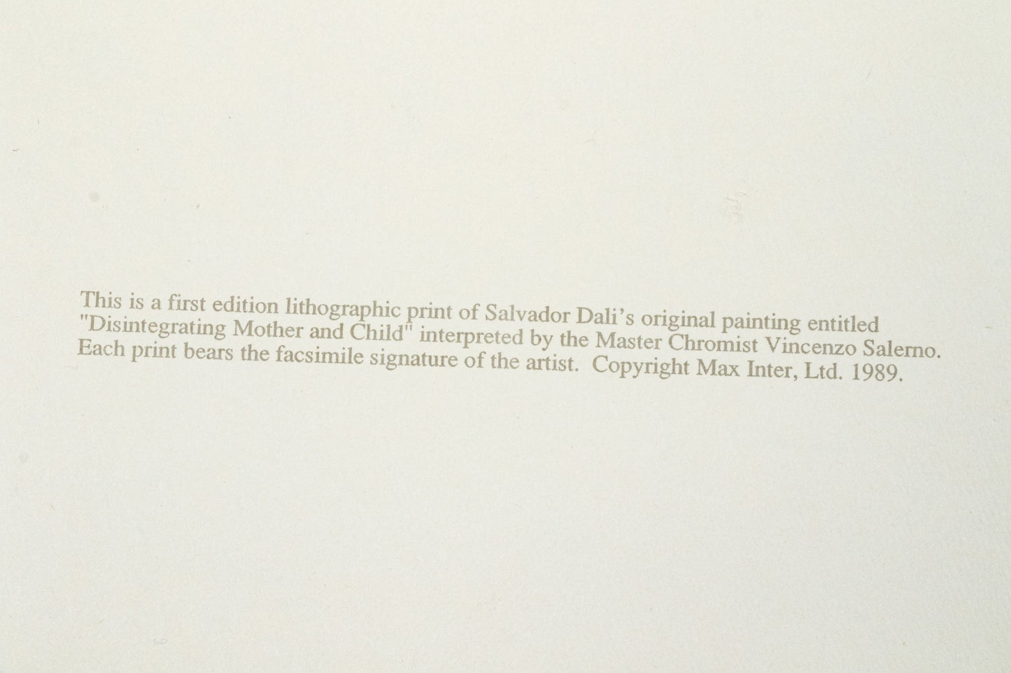 Suite Of Six After Salvador Dali Lithographic Prints On Paper by the Master Chromist Vincenzo Salermo