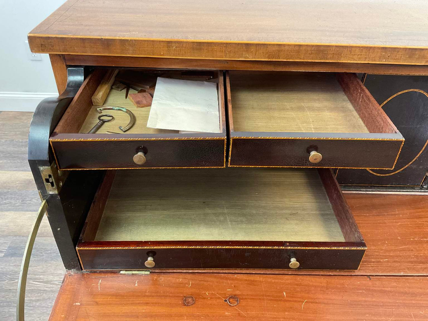 Antique Early 1800 Georgian English Secretaire Cabinet, Walnut
