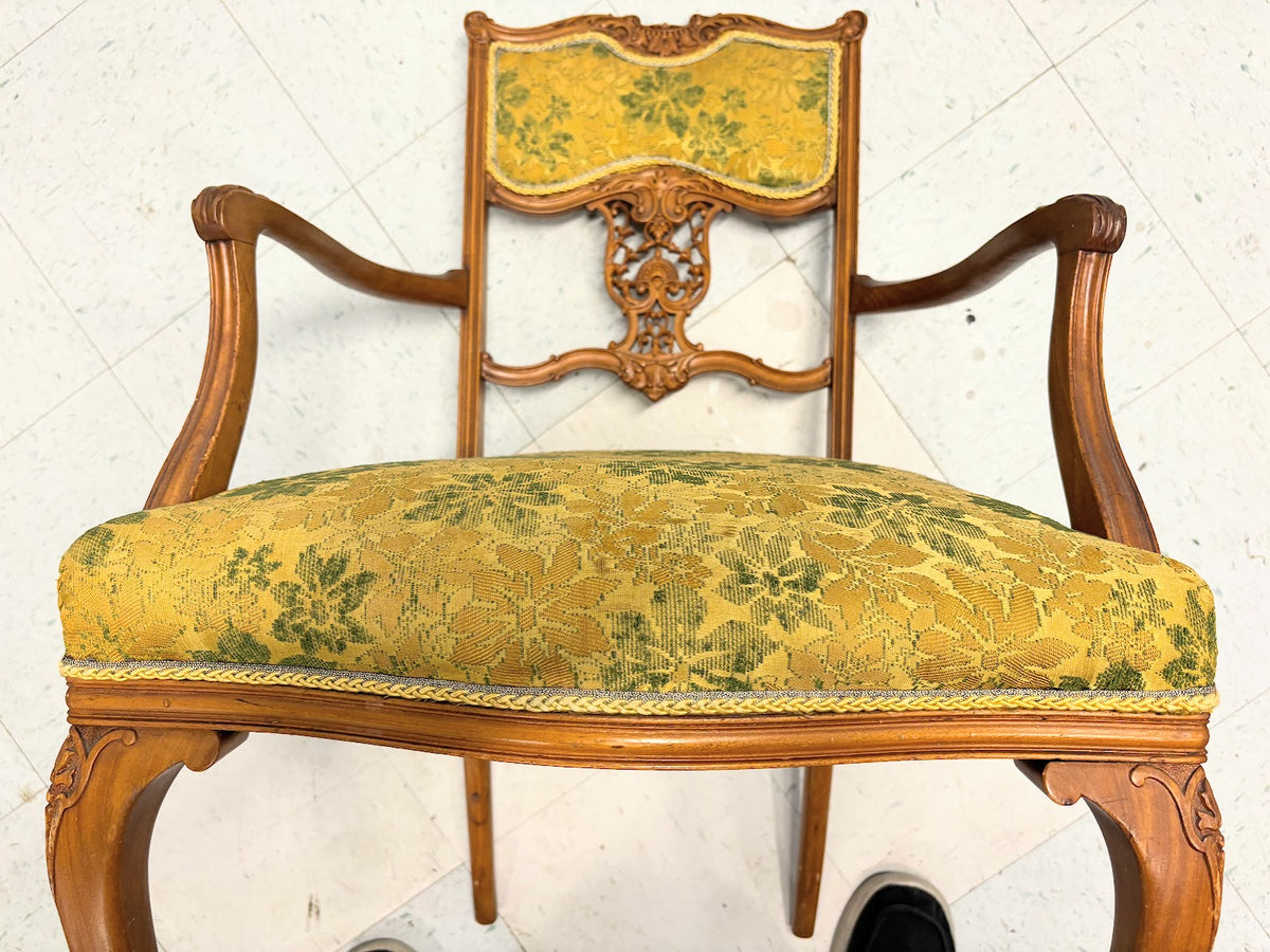Two Antique Art Nouveau Period Fruit Wood Parlor Chairs