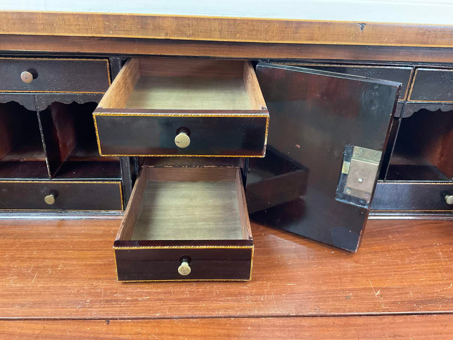 Antique Early 1800 Georgian English Secretaire Cabinet, Walnut