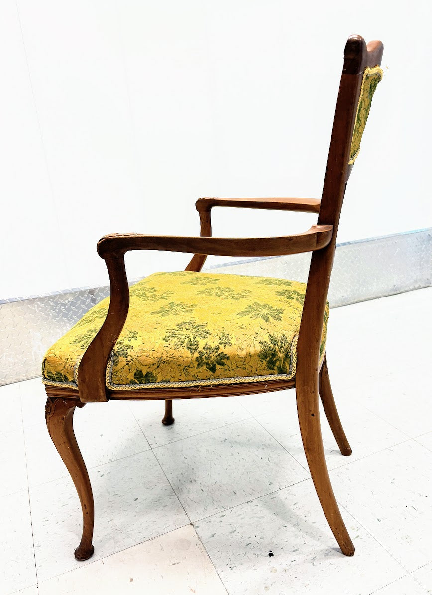 Two Antique Art Nouveau Period Fruit Wood Parlor Chairs