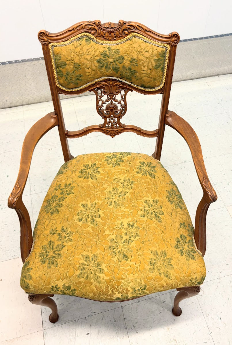 Two Antique Art Nouveau Period Fruit Wood Parlor Chairs