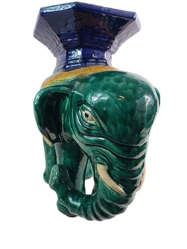 Antique Chinese Shiwan Ceramic Elephant Garden Stool