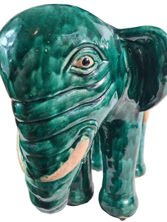 Antique Chinese Shiwan Ceramic Elephant Garden Stool