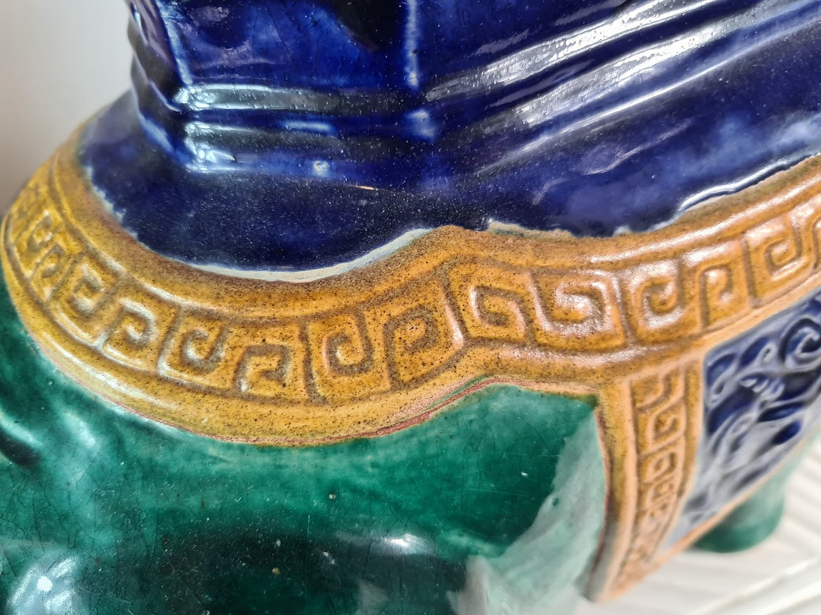 Antique Chinese Shiwan Ceramic Elephant Garden Stool
