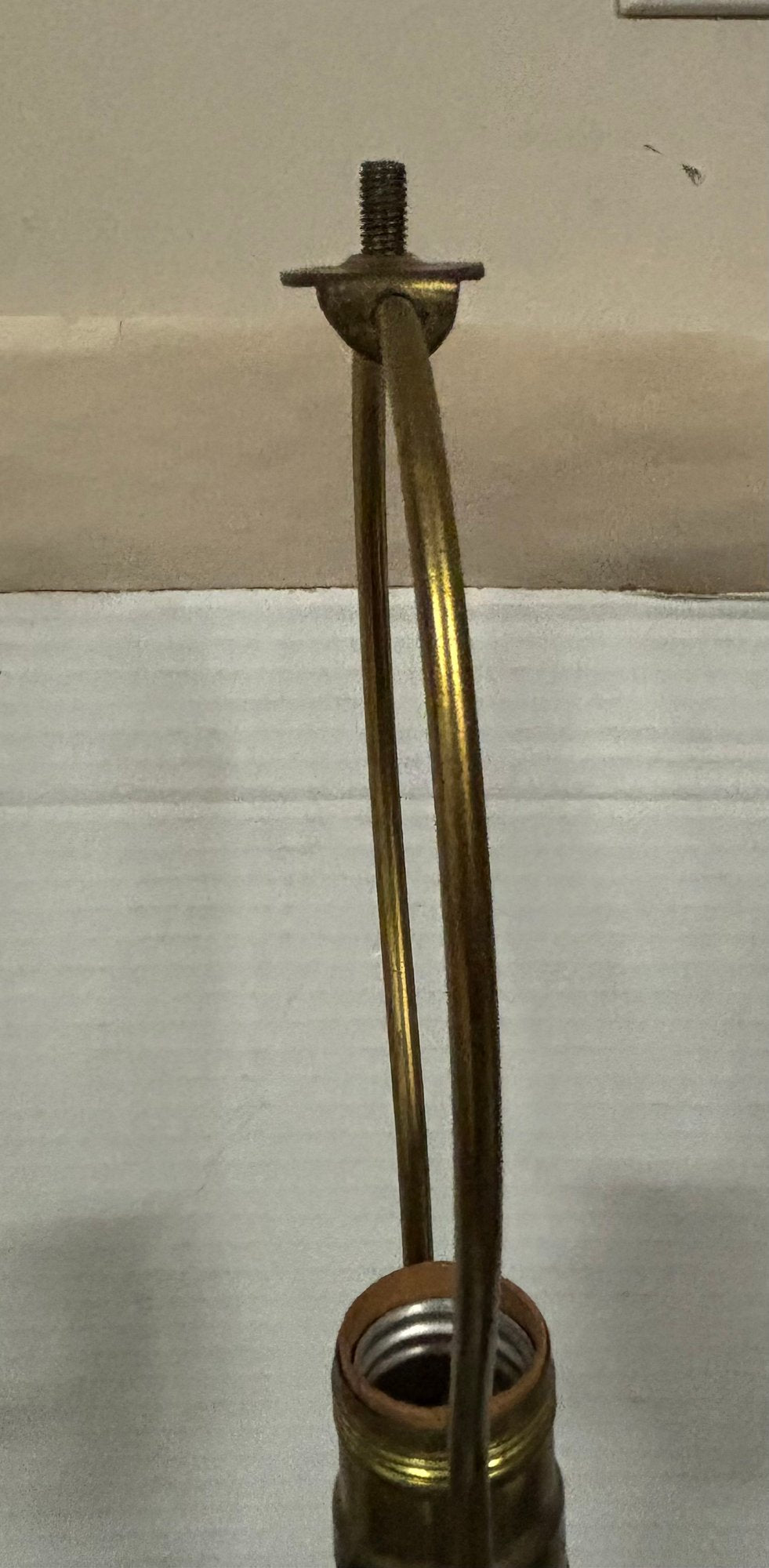 Vintage Pair Of Bronze Tall Table Lamps With Nice Shades