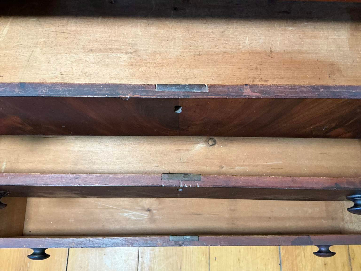 Antique American Federal Style Flame Mahogany Secretary-Bookcase Early 1800